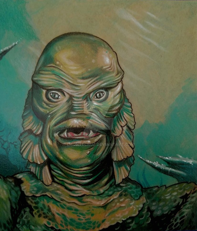 826x967 The Creature From The Black Lagoon By Lmontecruz - Creature From The Black Lagoon Painting