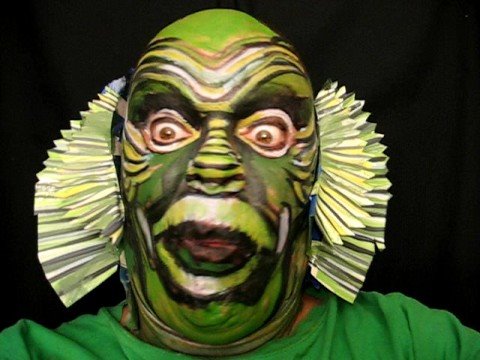 480x360 Creature From Black Lagoon Face Painting. Artist James Kuhn - Creature From The Black Lagoon Painting