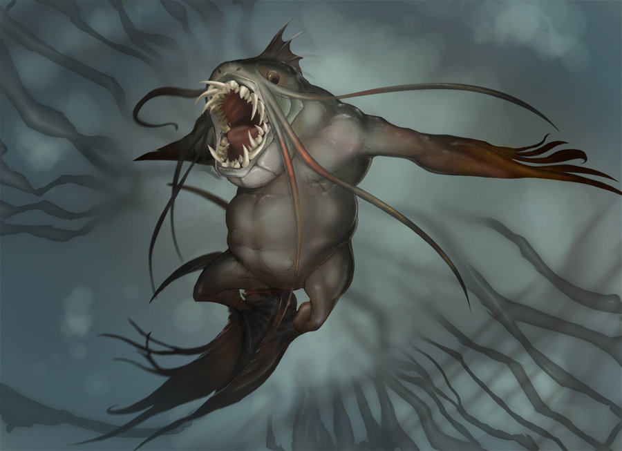 900x653 Sea Creature Painting By Tgosketch - Creature Painting