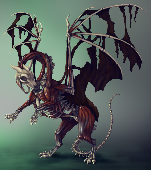 600x676 Create Zombie Dragon Concept Art Painting In Adobe Photoshop - Creature Painting