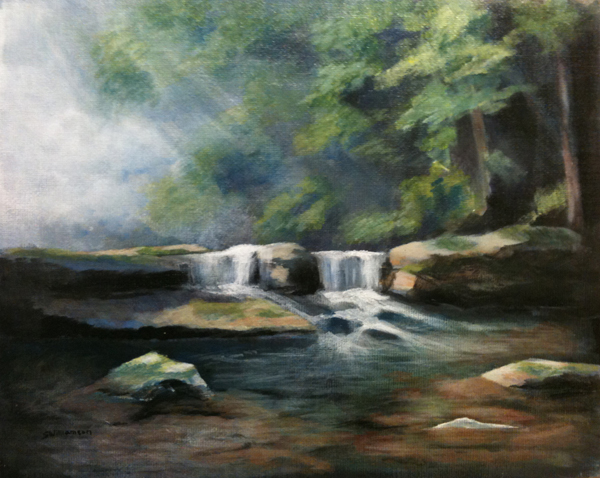 600x478 Nc Mountain Creek Painting En Plein Air - Creek Painting
