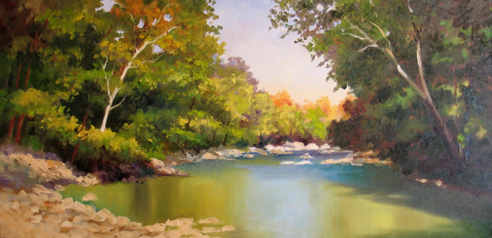 1600x776 Nel's Everyday Painting Rock Creek Paintings - Creek Painting