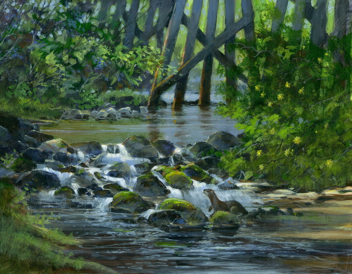 700x545 Bansemer Studio Amp Gallery Of Fine Art Alligator Creek - Creek Painting