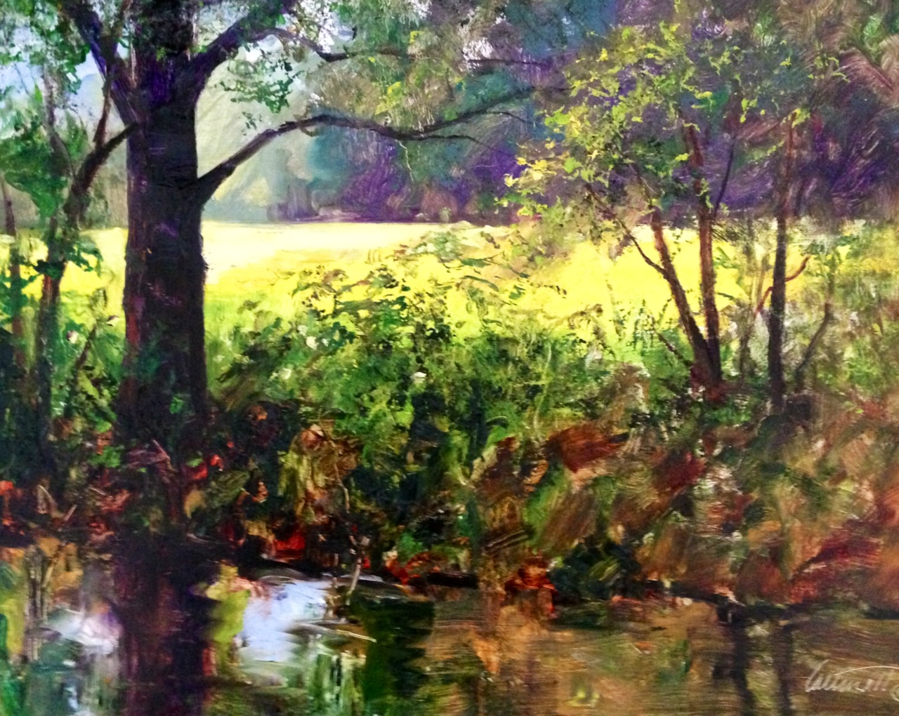 1280x1020 Summer Creek Painting - Creek Painting