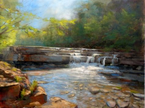 475x353 Taughannock Creek, Ulysses, Ny 30x40 In. Original Oil On Canvas - Creek Painting