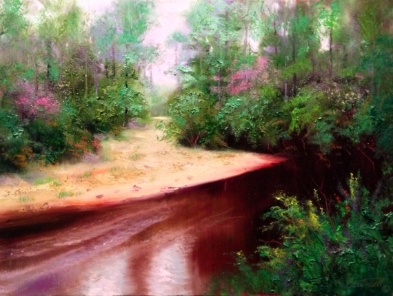 570x430 Black Water Creek Painting - Creek Painting