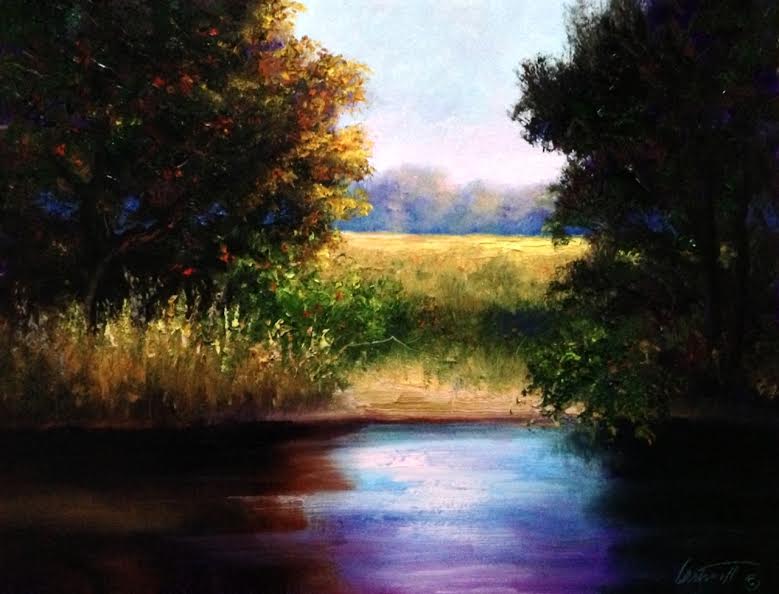 779x594 By The Creek Oil Painting - Creek Painting