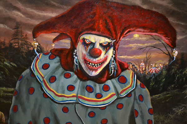 600x400 Halloween Party And Evil Clown Traveling Carnival Exhibit - Creepy Clown Painting