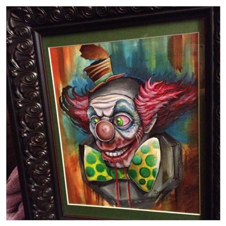 450x450 Rebel Muse Tattoo Original Art David Mushaney Creepy Clown - Creepy Clown Painting