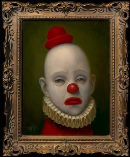 414x500 Clown Portrait Painting Favorites Art Images Sculpture - Creepy Clown Painting