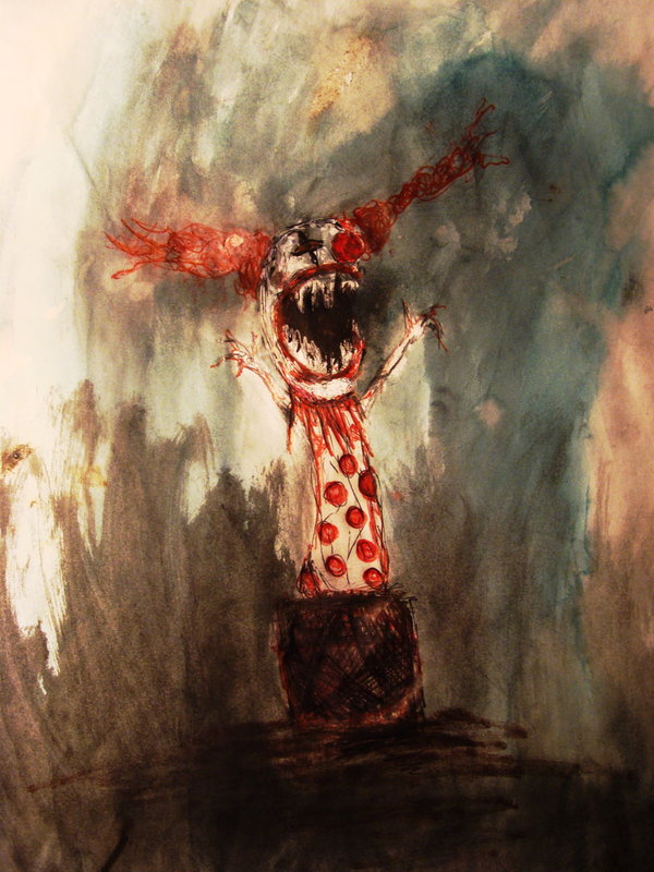 Clowns Aren'T Scary By Jackovdaily - Creepy Clown Painting. 