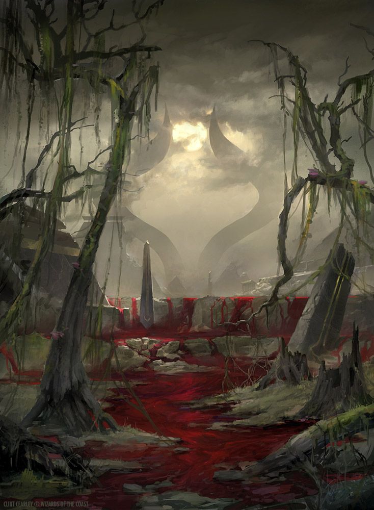 734x1000 Swamp Devastated - Creepy Forest Painting