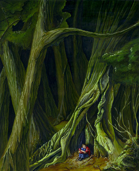 446x550 Creepy Forest Art - Creepy Forest Painting