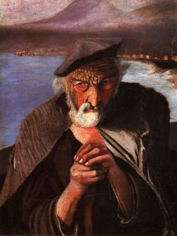 360x480 Old Fisherman Scary Website - Creepy Old Painting