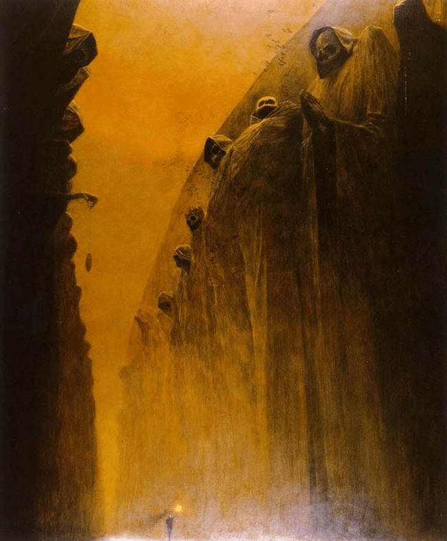650x787 Creepy Paintings By Zdzislaw Beksinski - Creepy Painting
