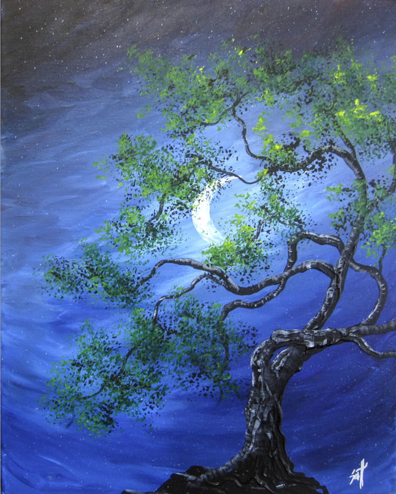 Crescent Moon Painting at PaintingValley.com | Explore collection of ...