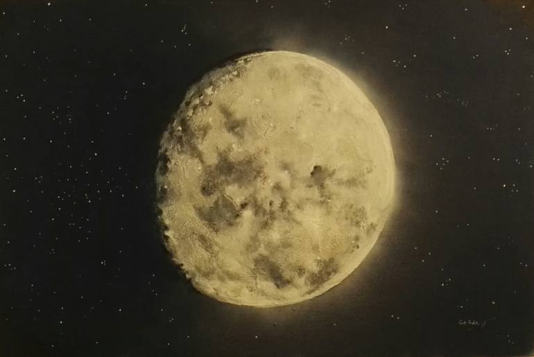 770x515 Saatchi Art Crescent Moon Painting By Eva - Crescent Moon Painting