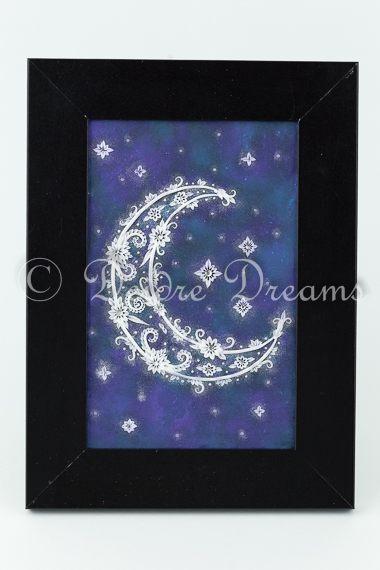 380x570 Moon Light Clay Embroidery Crescent Moon Painting By Deidredreams - Crescent Painting