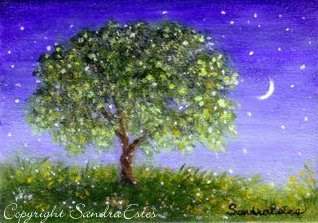 318x223 Paintings By Sandra Estes My Reflections Of Grace Original - Crescent Painting