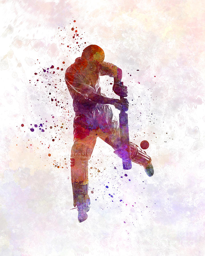 720x900 Cricket Players Paintings Fine Art America - Cricket Painting