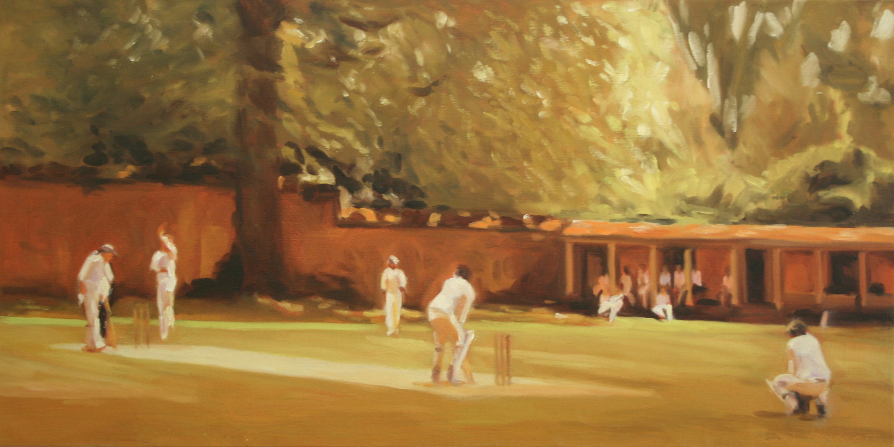 3054x1526 Back To Cricket Painting Inoils - Cricket Painting