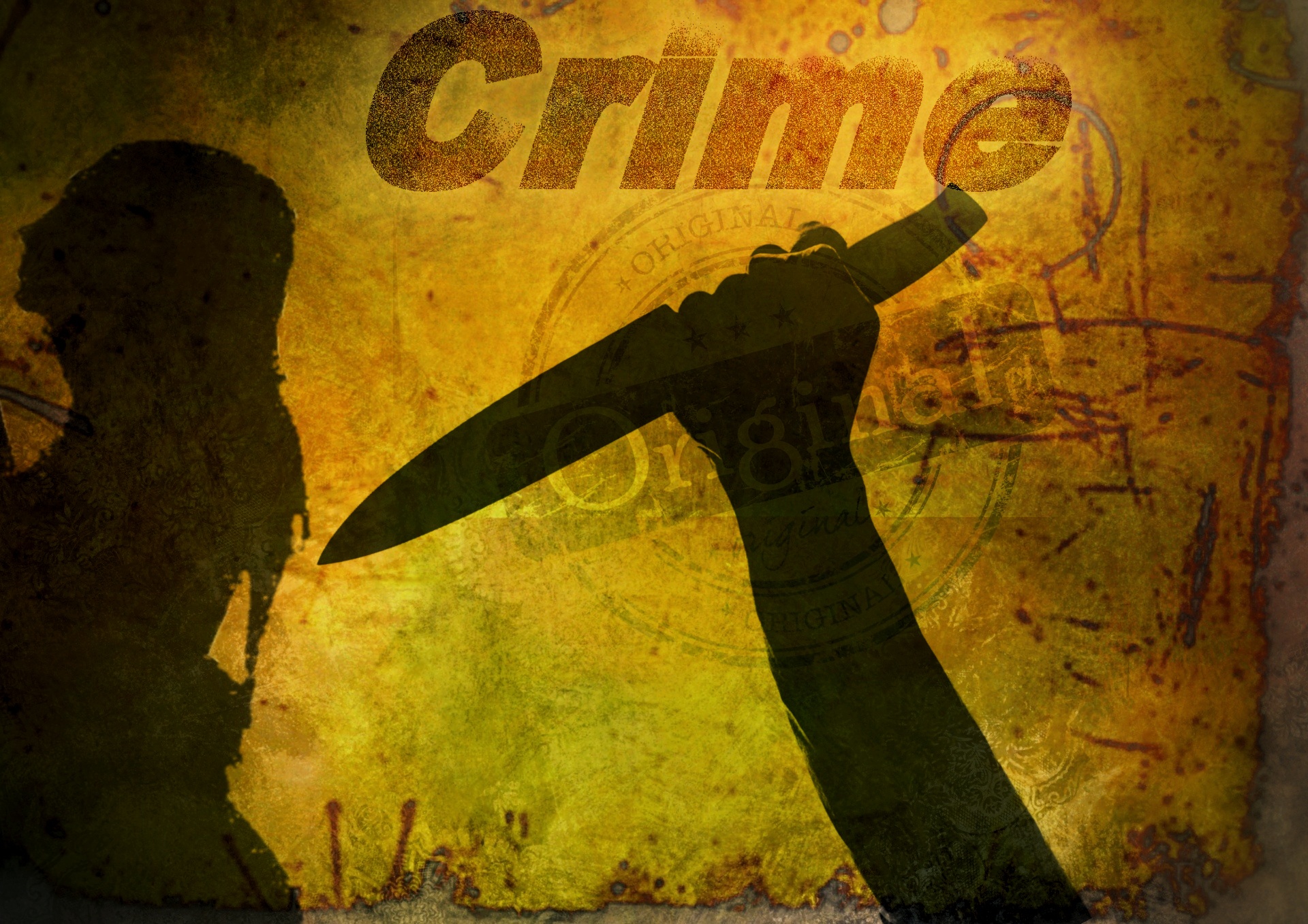 1920x1358 Free Images Woman, Texture, Number, Color, Yellow, Death, Knife - Crime Scene Painting