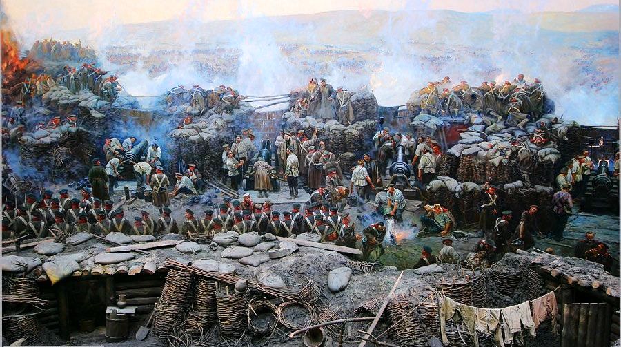 900x504 Panorama The Defence Of Sevastopol 1854 1855. Crimean War - Crimean War Painting