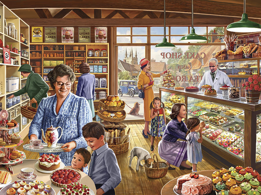 900x675 The Cakeshop Painting By Steve Crisp - Crisp Painting