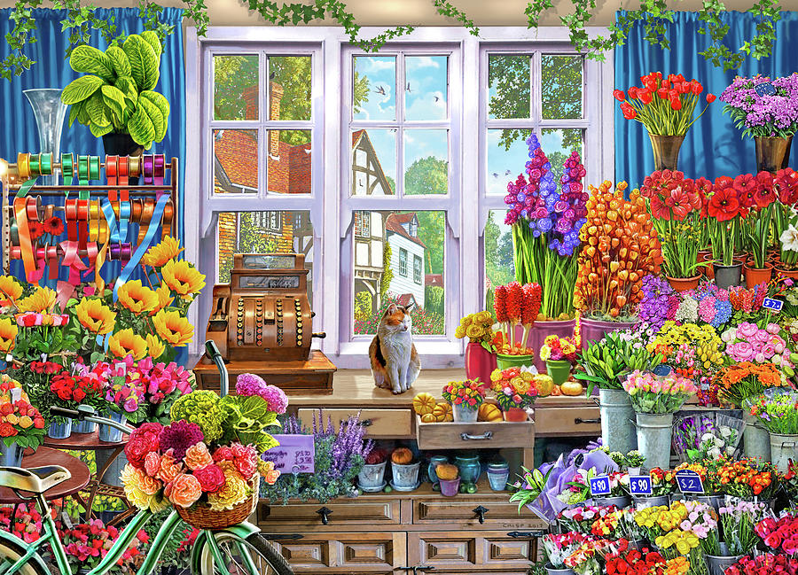 900x649 Usa Flower Shoppe Painting By Steve Crisp - Crisp Painting