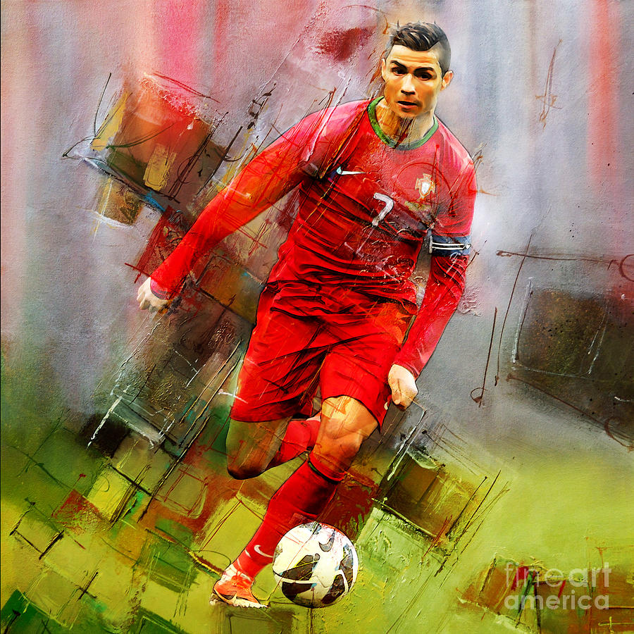 900x900 Cristiano Ronaldo Painting By Gull G - Cristiano Ronaldo Painting