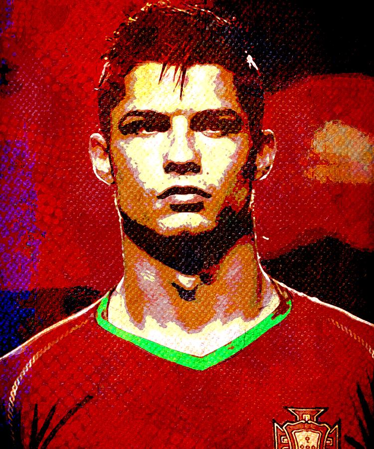 750x900 Cristiano Ronaldo Painting By Otis Porritt - Cristiano Ronaldo Painting