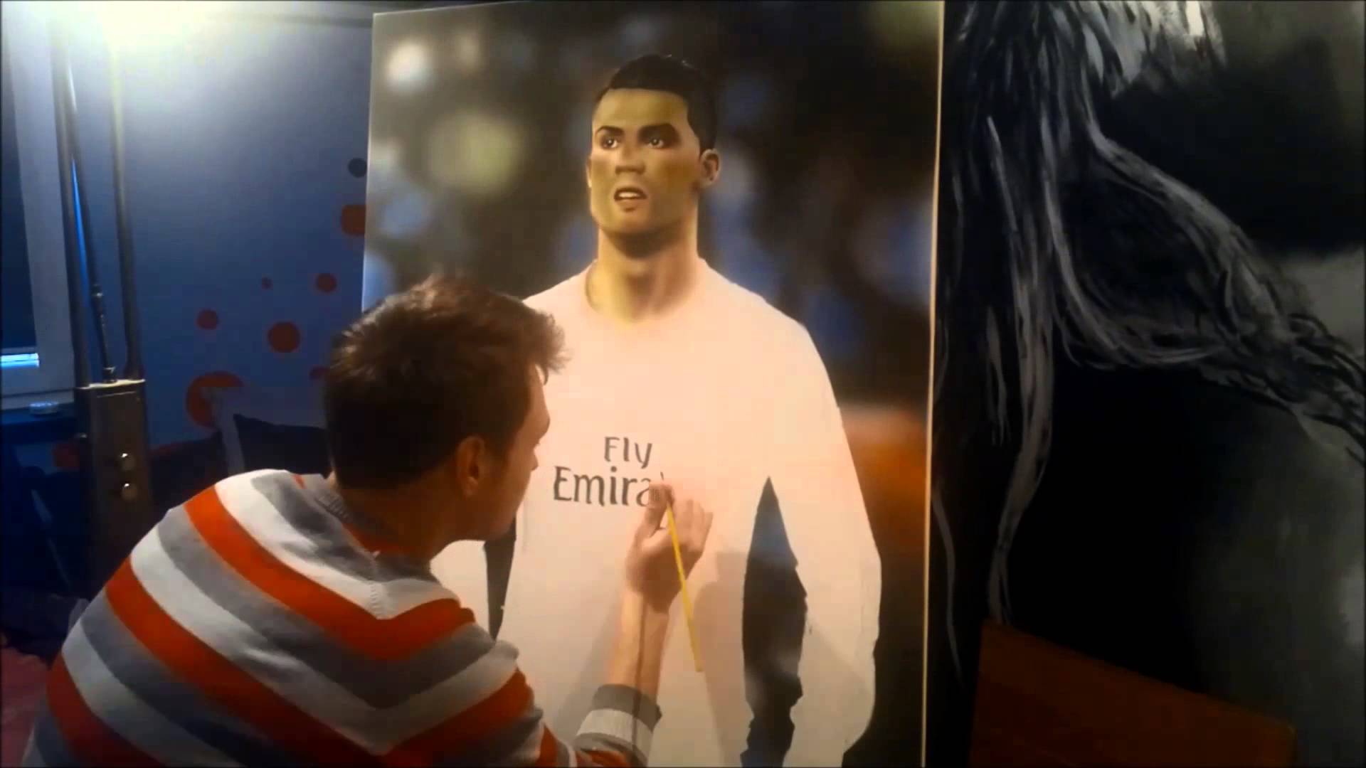 1920x1080 Cristiano Ronaldo Airbrush Painting - Cristiano Ronaldo Painting