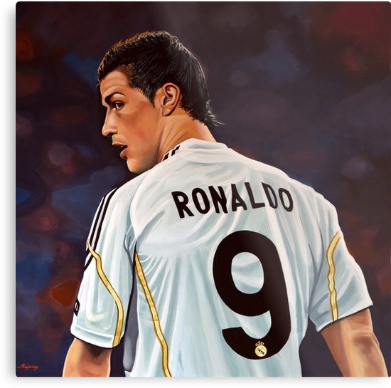550x545 Cristiano Ronaldo Painting Metal Prints By Paulmeijering Redbubble - Cristiano Ronaldo Painting