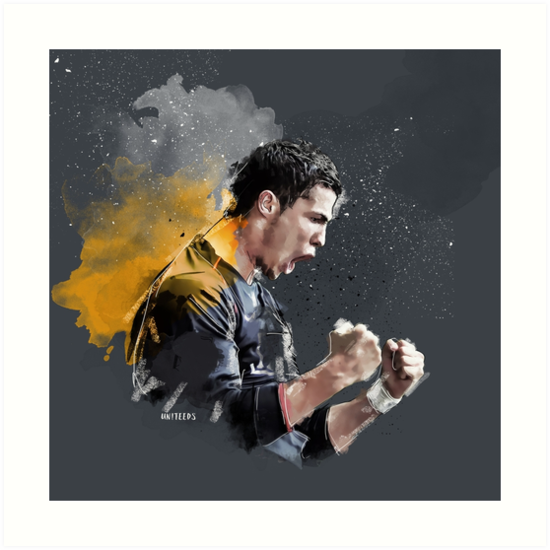 550x550 Cristiano Ronaldo Painting Art Prints By Uniteeds Redbubble - Cristiano Ronaldo Painting
