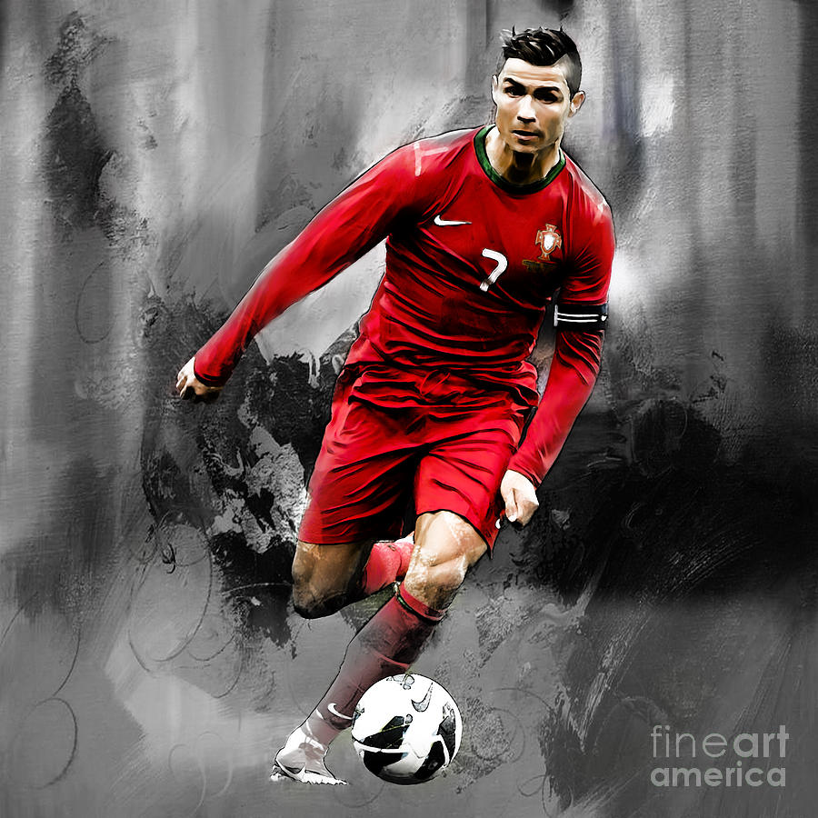 900x900 Cristiano Ronaldo 06s Painting By Gull G - Cristiano Ronaldo Painting