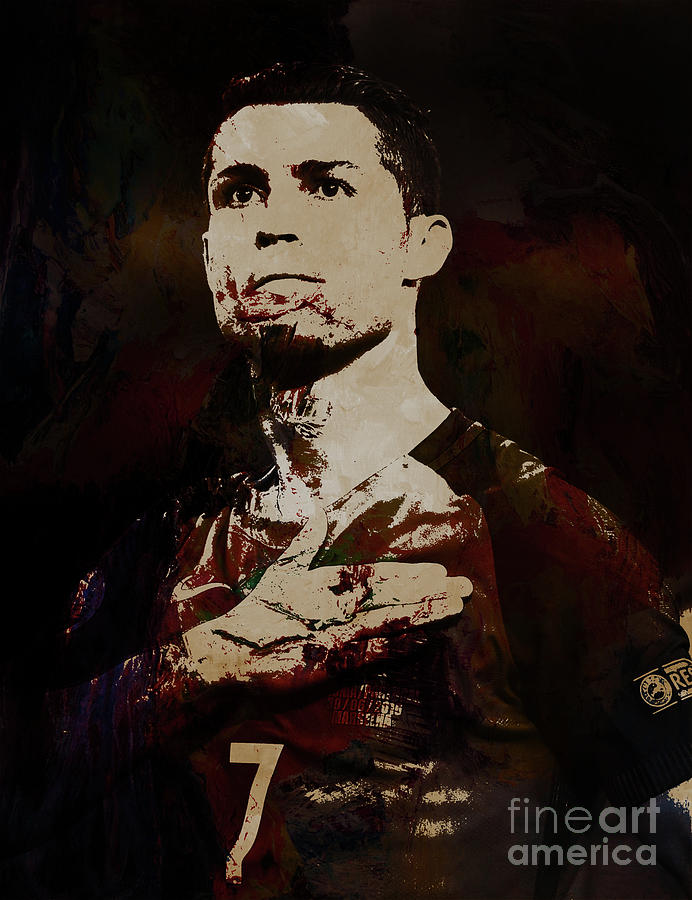 692x900 Cristiano Ronaldo Okia Painting By Gull G - Cristiano Ronaldo Painting