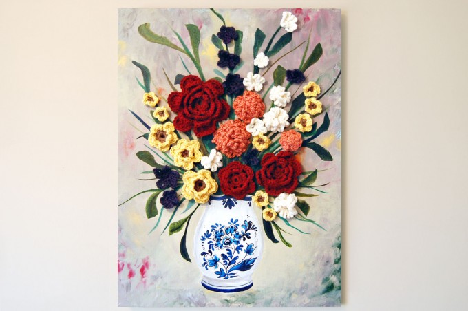 680x452 Painting + Crochet, Jennifer Cox - Crochet Painting