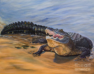 300x237 Crocodile Skin Paintings Fine Art America - Crocodile Painting