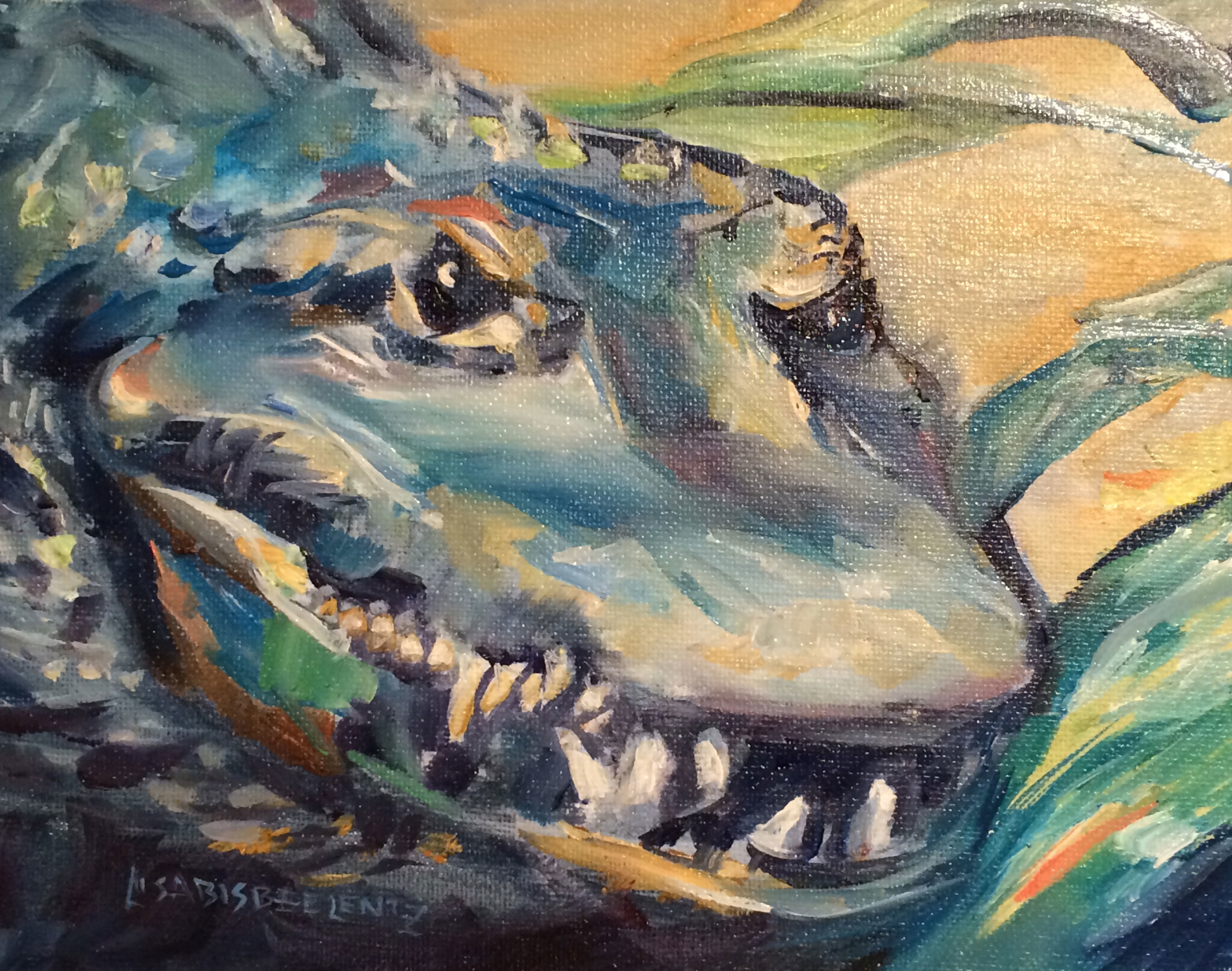 3249x2560 Sold - Crocodile Painting