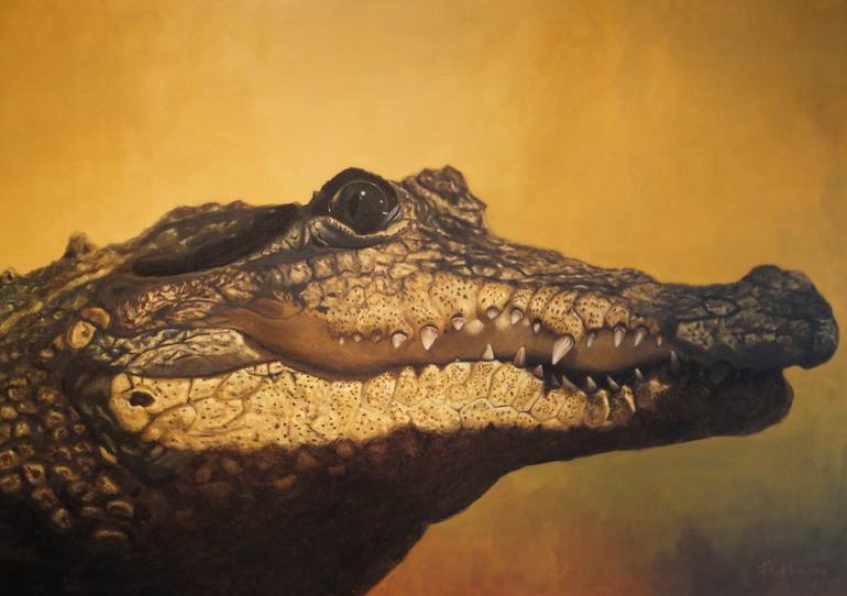 770x542 Saatchi Art The Crocodile Painting By Erik Flothmann - Crocodile Painting