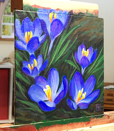 400x461 Crocus Painting Lisa Kretchman Artist - Crocus Painting