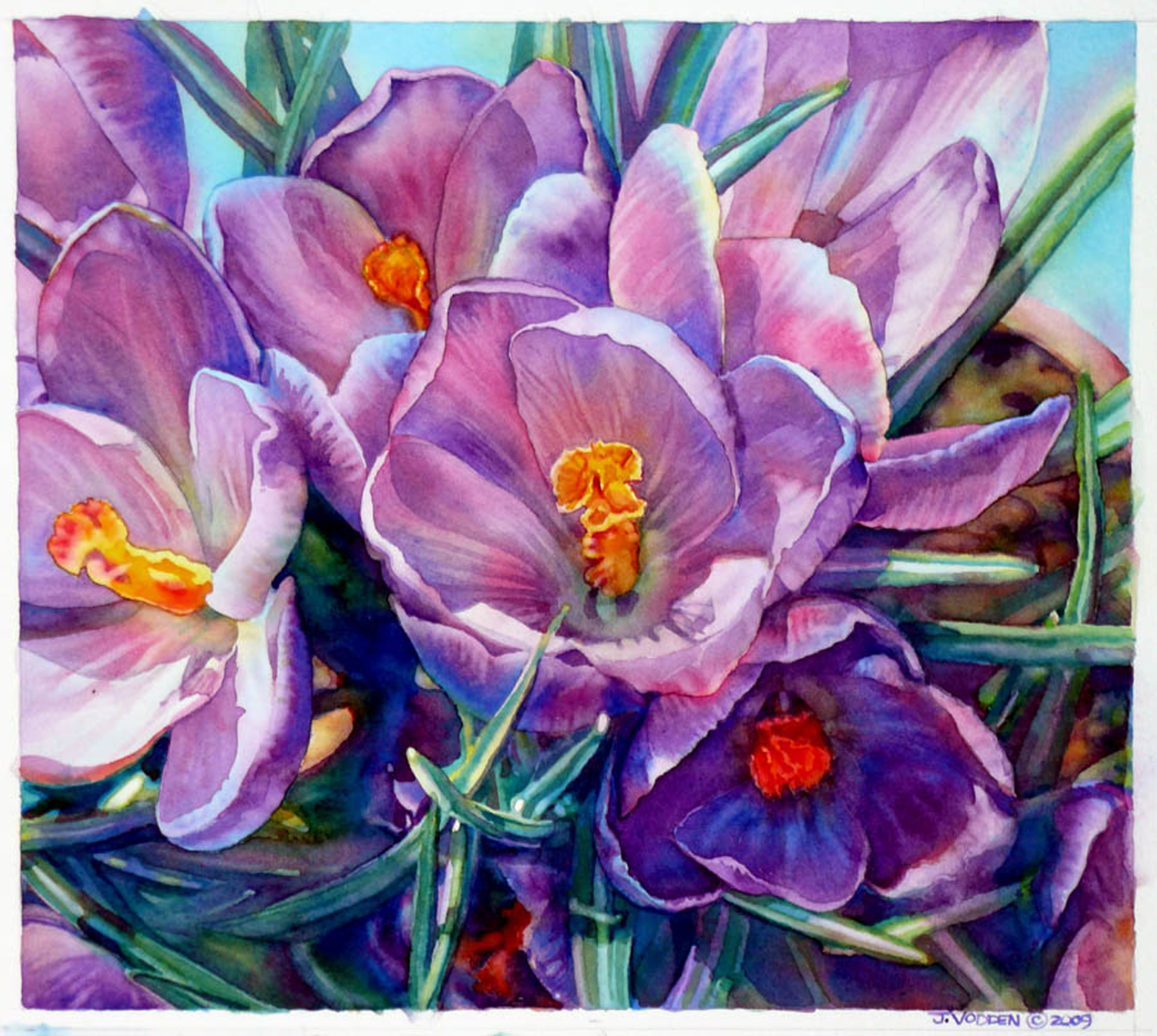 2700x2418 Floral Amp Still Life Jeannie Vodden Art - Crocus Painting