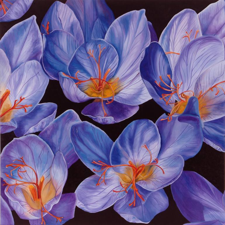 770x769 Saatchi Art Crocus Painting By Natalie Toplass - Crocus Painting