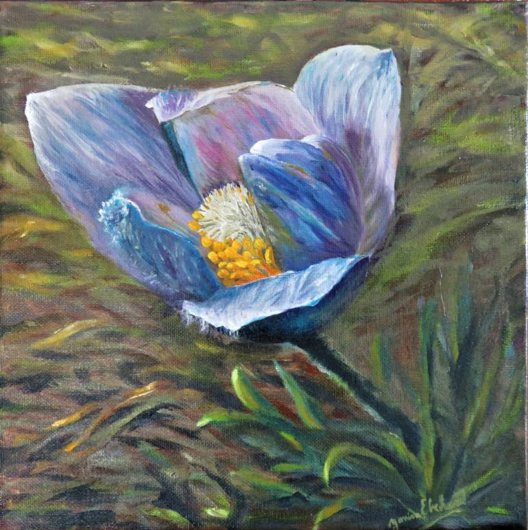 770x772 Saatchi Art Crocus Painting By Yanina Eberhard - Crocus Painting