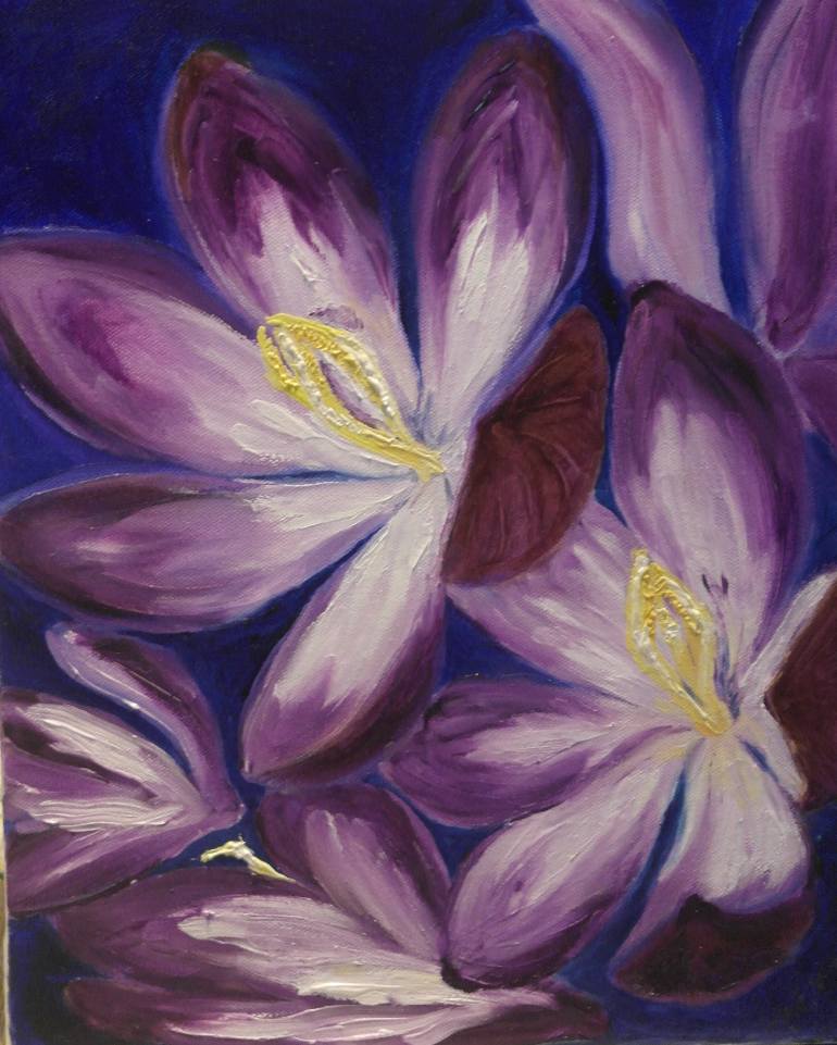 770x961 Saatchi Art Crocus Painting By Aliona Gangur - Crocus Painting
