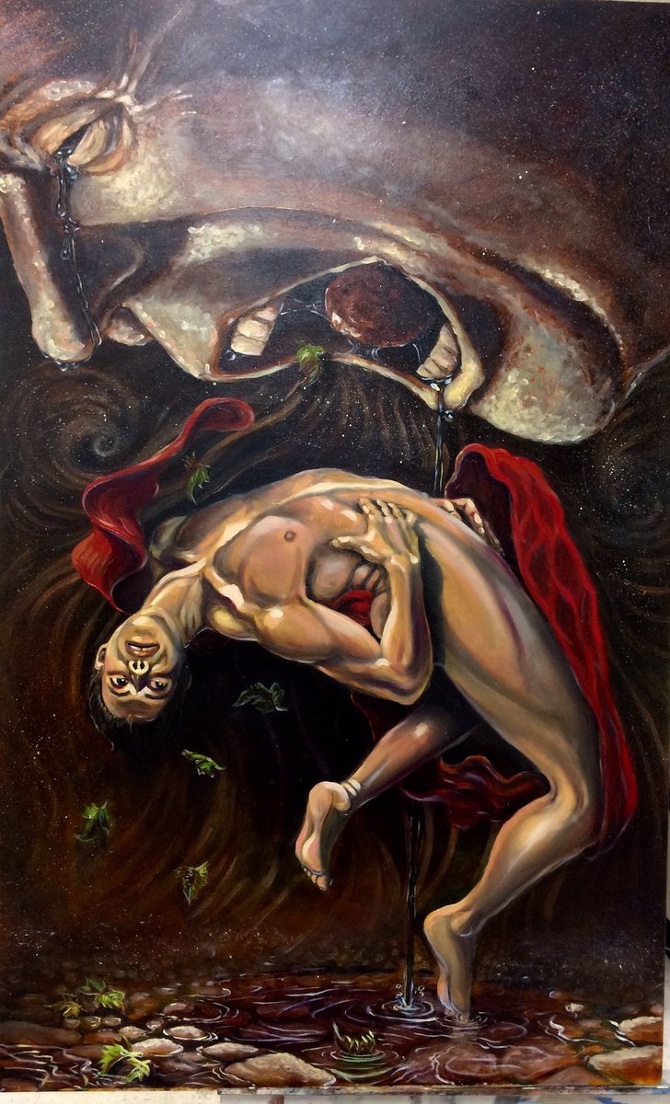 670x1104 W. Alvarez Art - Cronos Painting
