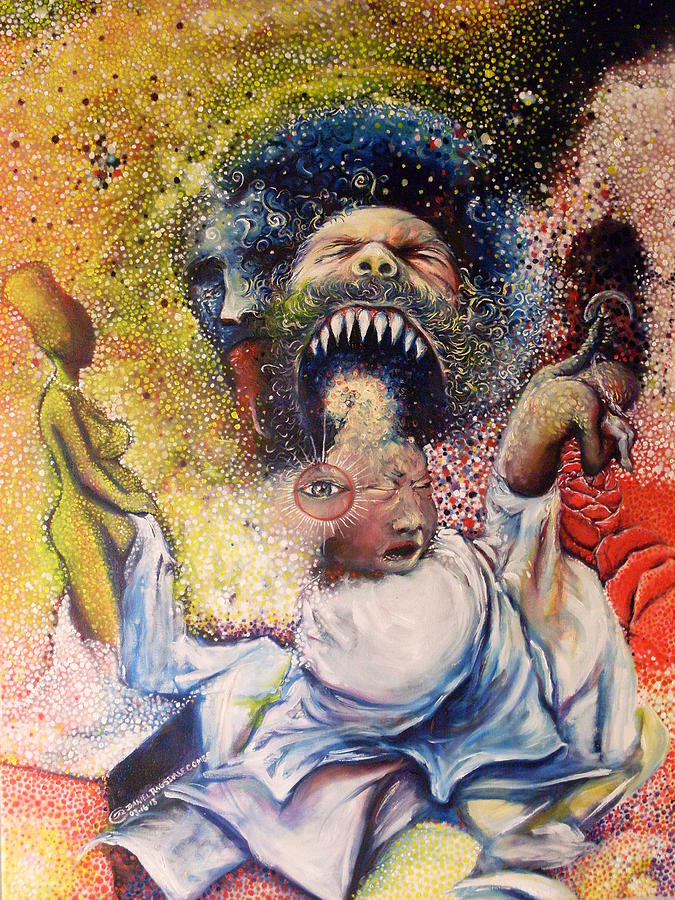 675x900 Cronus Painting By Daniel Ragsdale Combs - Cronus Painting