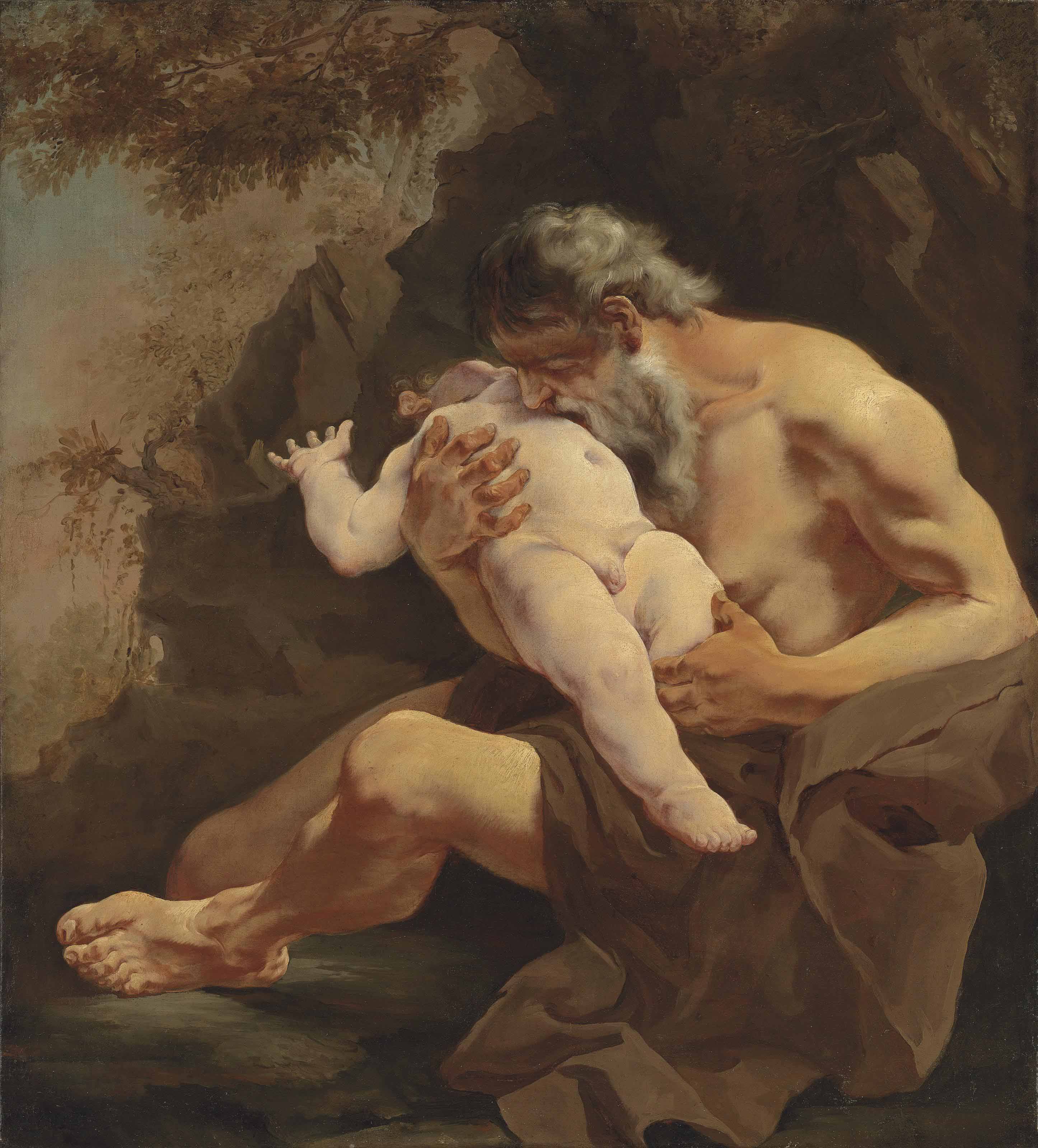 2892x3200 Giulia Lama (Venice C. 1685 After 1753) Cronus Devouring His - Cronus Painting