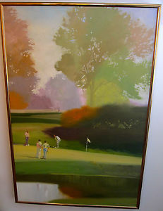 231x300 Original Oil Painting 16th Hole At Crooked Stick Golf Club C W - Crooked Painting