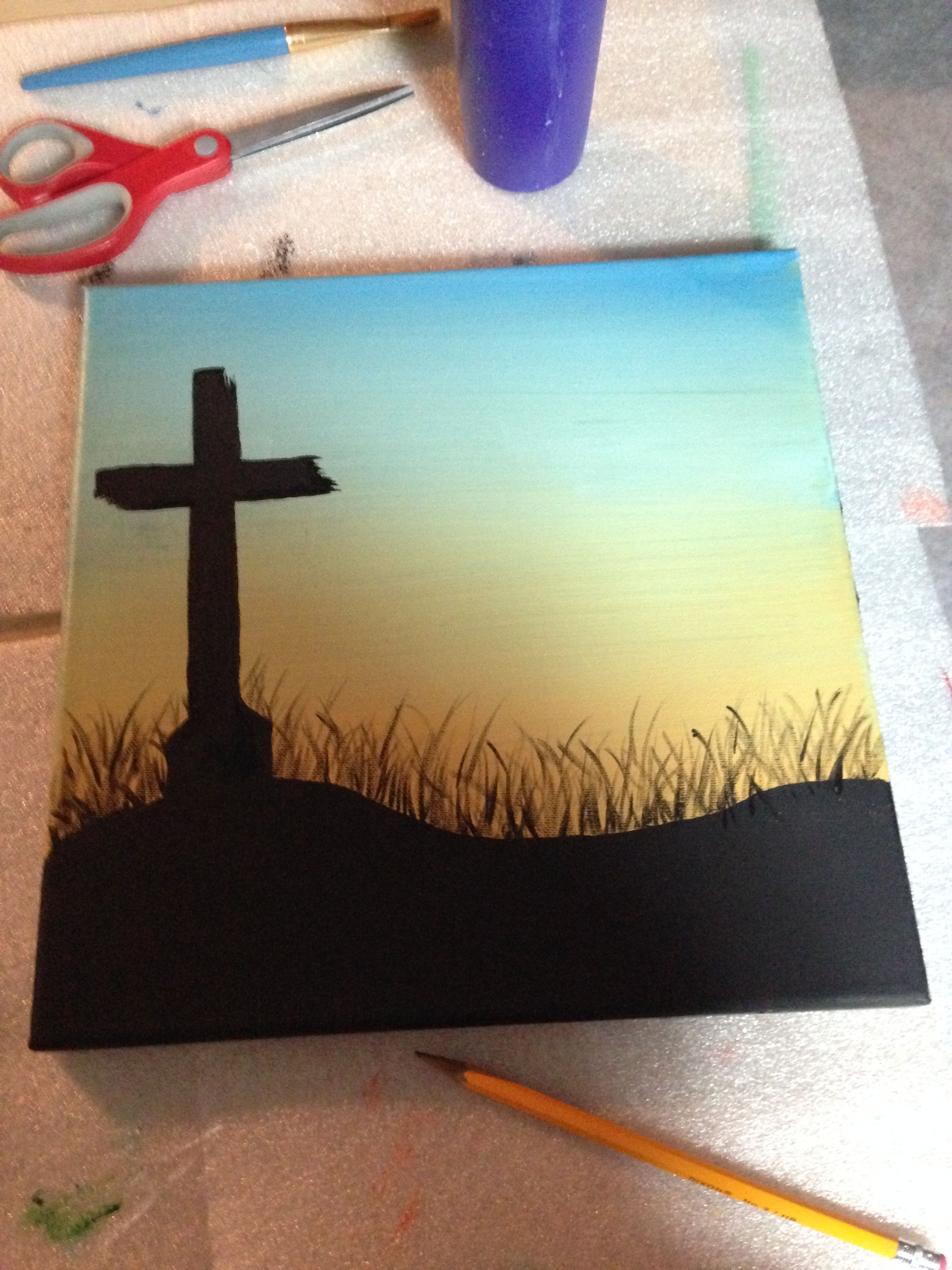 2448x3264 Cross Silhouette Canvas Painting - Cross Canvas Painting